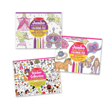 Melissa & Doug Sticker Collection and Coloring Pads Conjunto: Princesas Fairies Animais e muito mais - Certificado FSC