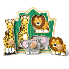 Melissa & Doug Jungle Friends Safari Dyr Jumbo Peg tr?puslespil