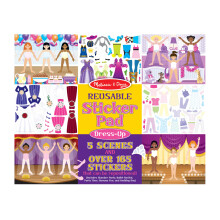 Melissa & Doug Reusable Sticker Pad: Dress-Up - 165+ Stickers Removable Stickers Kids Fashion Activities Restickable Book For Ages 3+