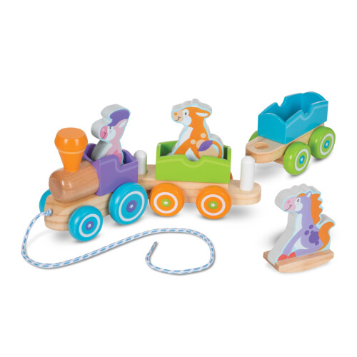 Melissa & Doug Melissa & Doug First Play Wooden Rocking Farm Animals Pull Train