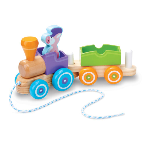 Melissa & Doug Melissa & Doug First Play Wooden Rocking Farm Animals Pull Train 2