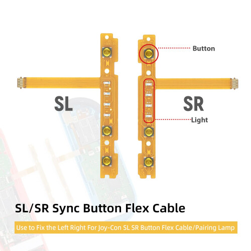 Switch Replacement SL SR,Mcbazel Joycon SL SR Replacement,SL/SR Sync Button Flex Cable For NS Switch Joy-Con with Screwdriver 1