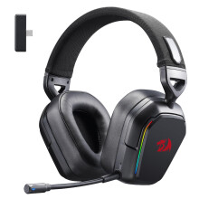 Redragon H868 3-Mode Wireless RGB Gaming Headset, 7.1 Surround Sound, 40 mm Drivers, Leather Foam Ear Pads, Noise-canceling Microphone, Over-Ear
