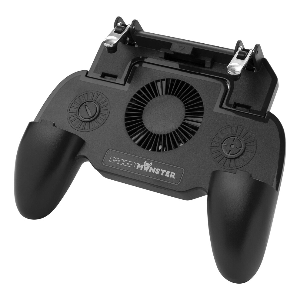 Gadgetmonster Mobile Gaming Controller, Controller For Smartphones With 2 Trigger Buttons, Mobile Phone Holder, Gamepad With Fan And Integrated Power 7333048048462