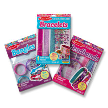 Melissa e Doug Design-Your-Your-Ownd Jewelry Kits-Bandels Bandas e pulseiras-DIY decore com adesivos conjunto de artesanato para crian   as com mai