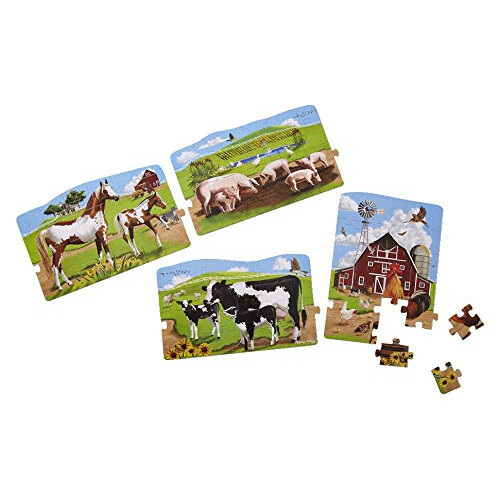 Melissa & Doug Melissa & Doug Boerderij 4-in-1 Koppel Puzzel 1