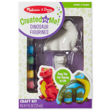Melissa & Doug Created by Me! Dinosaur Figurines Craft Kit (2 Resin Dinosaurs 6 Paints Paintbrush)