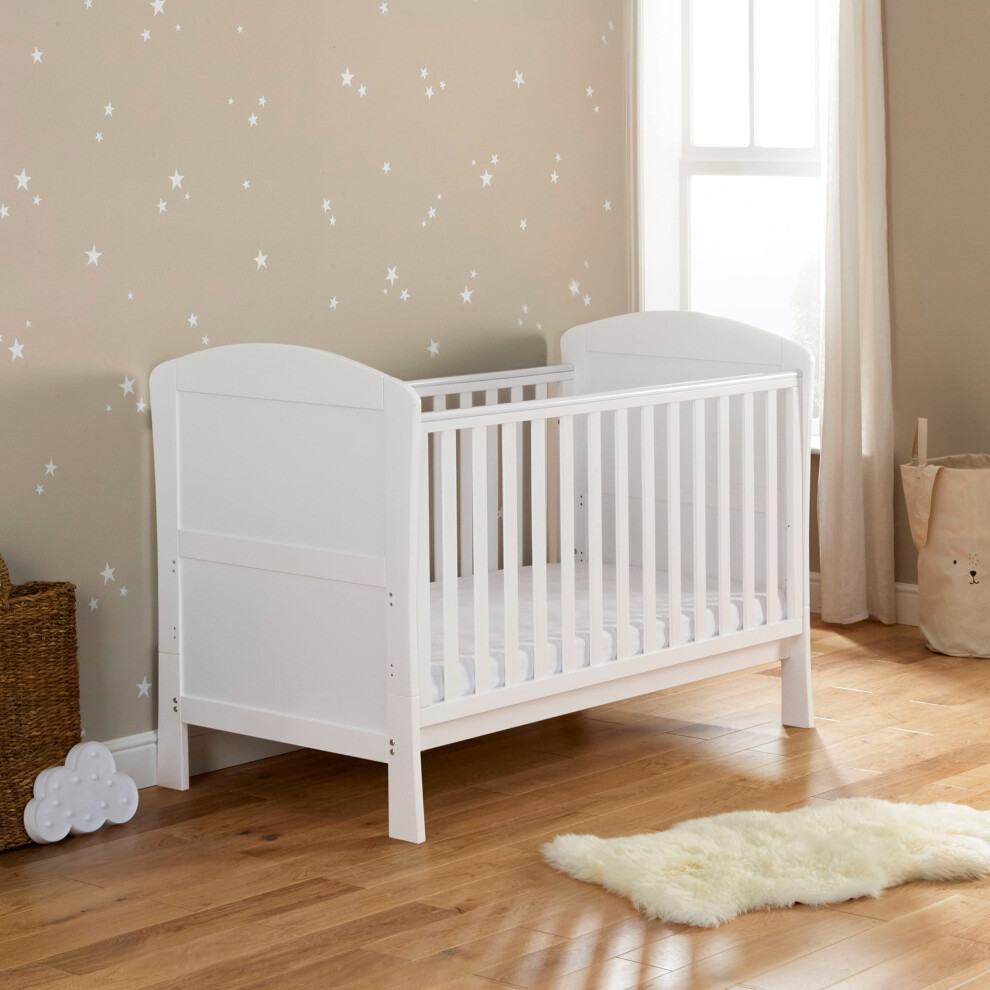 Babymore Aston Drop Side Cot Bed 3 in 1 with Mattress | 0 Upto 5 Years, White-image-OPC-PGRSQH6-NEW