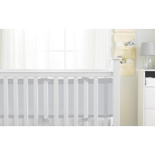 AirflowBaby, Essential 2mm Breathable Mesh Liner For Cots with 120x60cm or 140x70cm Mattress, Grey, 35cm Tall Style Covers 4 Sides, Non-Padded Single