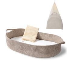 Baby Changing Basket - Moses Basket Changing Table Topper and Thick Foam Pad with Removable Cotton Mattress Cover, 100% Cotton Boho Nursery Decor in