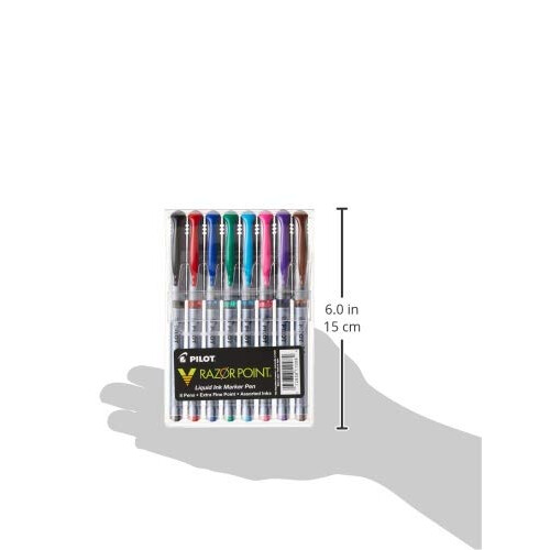 Pilot Pilot V Razor Point Υπογραμμίσεις, Ποικιλία Χρωμάτων, 8-Πακέτο Σακούλα (11008) 2