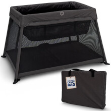 Venture Airpod Travel Cot includes deep foam mattress Newborn insert & carry bag 100 x 70cm, Dark Grey - Multi Award Winner