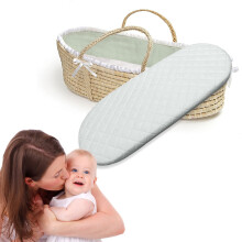 Pinkfairy? Moses Basket Mattresses Breathable Soft Thick Oval Shape Comfy Fit to Kinderkraft Maxi Cozi Iora Air co Stokke Night Sleep with Removable