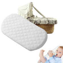 Moses Basket Foam Mattress Microfiber Fits Mamas & Papas and Mothercare Bassinet Stokke Junior Boori Purotex Oval Cot Washable Cover Made in UK (76 x