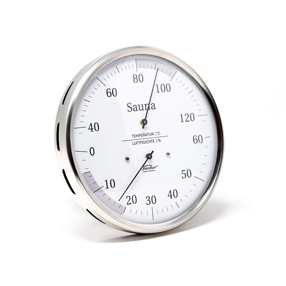 Fischer Sauna Thermohygrometer, Stainless-Steel, Multi Colour, One Size
