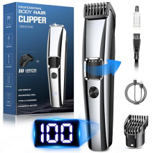 Men's Beard Trimmer, Electric Razor with Battery Indicator, Beard Trimmer, Hair Trimmer with ZoomWheel (1-10 mm), Facial Hair Trimmer, Intimate