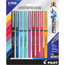 Pilot Precise V7 Capped Liquid Ink Rolling Ball Penns Fine Point 0,7 mm Limited Edition Blandade frger Pack med 9