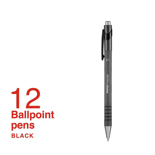 Staples Staples 808005 Postcript rtractable Stydpins Fine Point Black Dozen (18264) 1