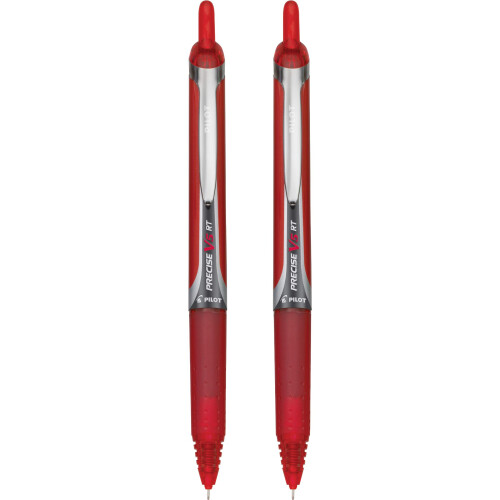 Pilot Pilot Precise V5 RT REFILLABLE & DRACTABLEAble Liquid Ink Rolling Ball Pens Extra Fine Point (0,5 mm) Rd blck 2-pack (26082) 1