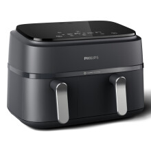 Friggitrice senza olio - PHILIPS - NA351/00 - Airfryer Serie 3000 doppio cesto 9L - 8 programmi preimpostati - 2750W - Nero/Argento