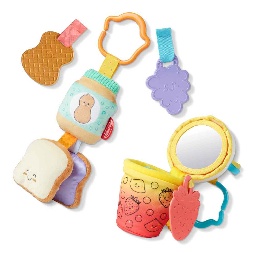 Photos - Other Toys Melissa&Doug Melissa & Doug Multi-Sensory Take-Along Clip-On Infant Toy 2-Pack 30763 (PB&J and Bubble Tea)