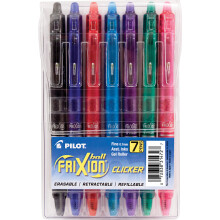 Pilot FriXion Erasable Gel Pens Fine Point 0.7 mm Erasable Pens Pack of 7 Assorted Colors
