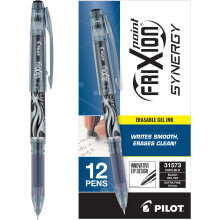 PILOT FriXion Point Synergy Capped Uitwisbare en hervulbare gel-inktstiften Extra fijne punt zwarte inkt 12-pack (31573)