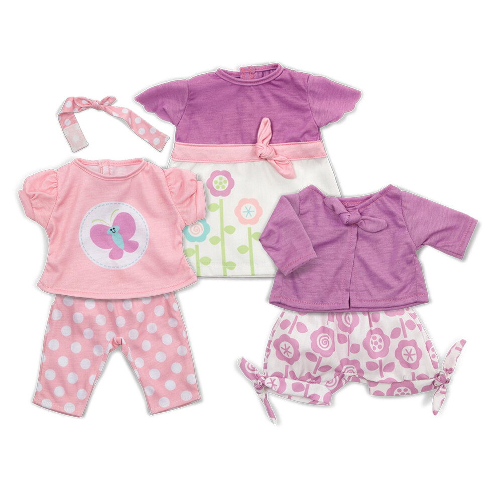 Melissa & Doug Mine To Love Mix & Match Fashion Doll Clothes For 12 -18 Dolls (6 Pcs)