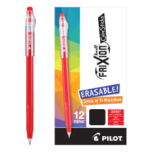 Pilot Frixion Colorsticks Erasable Gel Ink Stick Pens Fine Point Red Ink 12-Pack (32467)