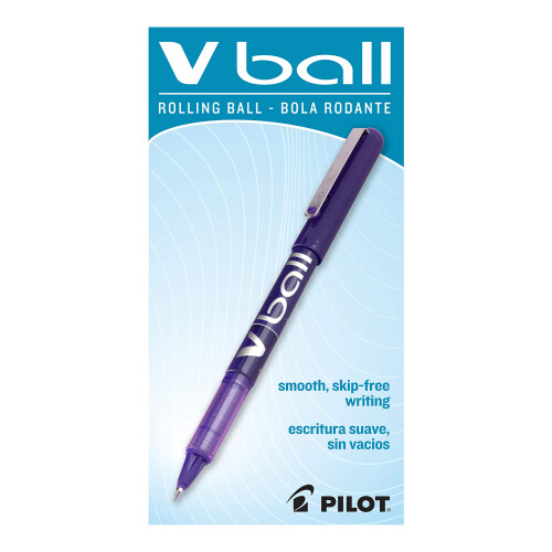Pilot Pilot VBall Στυλό Υγρού Μελανιού, Extra Fine Point, Μωβ Μελάνι, 12-Πακέτο (35210) 1