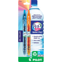 PILOT B2P-kleuren - Fles-naar-pen Hervulbare en intrekbare gelpen met rollende bal gemaakt van gerecyclede flessen Fijne punt Geassorteerde kleuren G