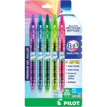PILOT B2P-kleuren - Fles-naar-pen Hervulbare en intrekbare gelpen met rollende bal gemaakt van gerecyclede flessen Fijne punt Geassorteerde kleuren G