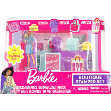Ensemble de tampons Barbie Boutique - Tampons cr   atifs pour que les enfants explorent l'imagination et le design Kit de tampons adapt    aux enfant