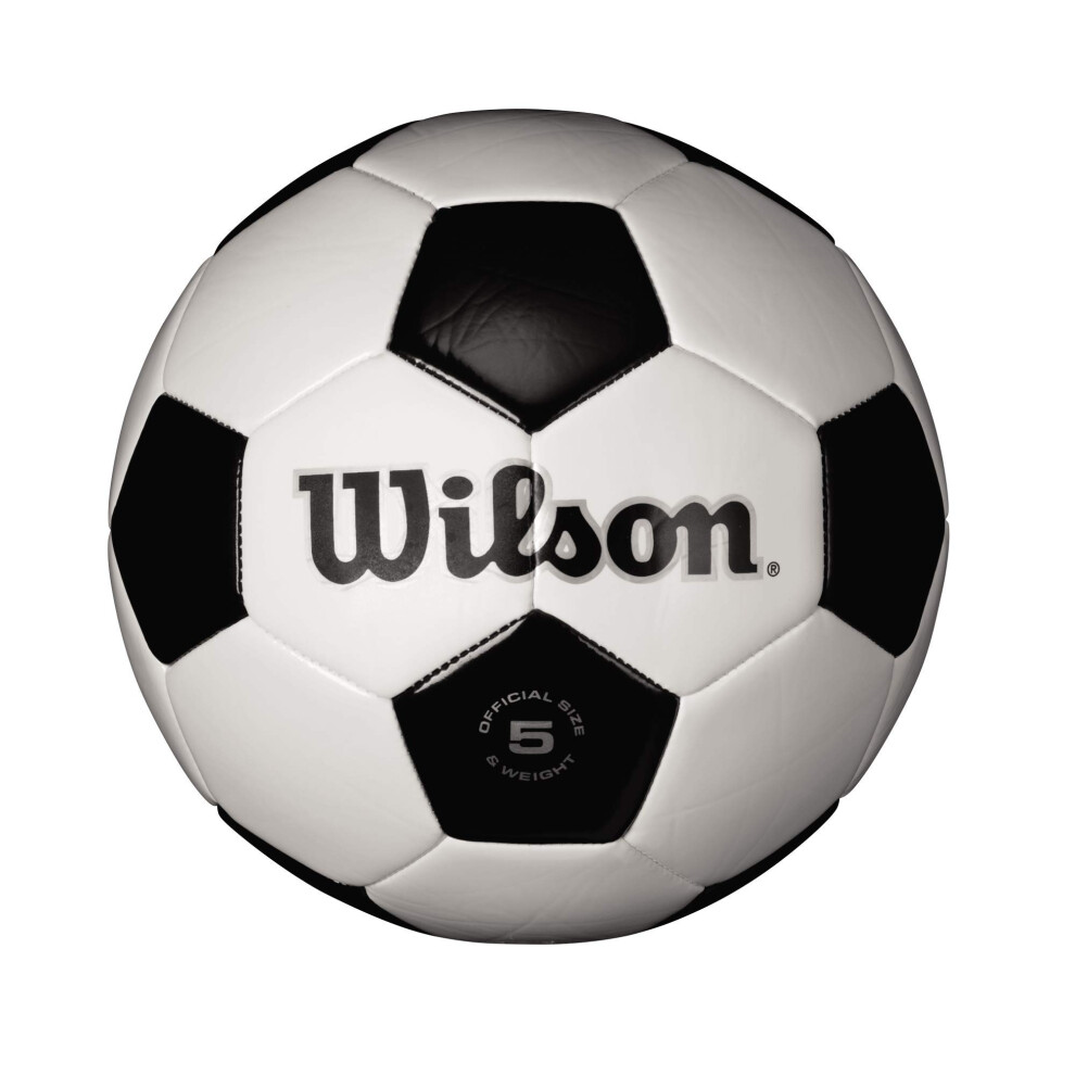 WILSON Traditional Soccer Ball - Size 5 Black/White