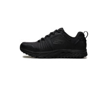 Skechers Men's Escape Plan Trainers Black Leather Mesh Trim 8