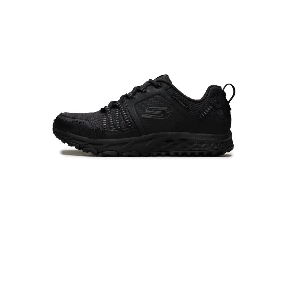 Skechers Men's Escape Plan Trainers Black Leather Mesh Trim 8 - Image 2