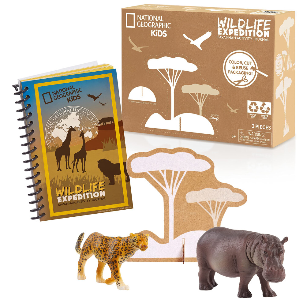 National Geographic Kids Activity Journal Set Includes Realistic Animal Toy Figures, Level 1 Reading Fact Book, Packaging From Recycled Material, Kids