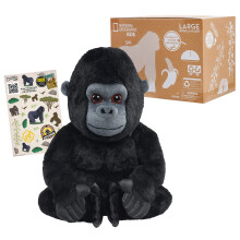 National Geographic Kids Large Stuffed Animal 15-Inch Super Soft and Hyper-Realistic Gorilla Plush Packaging from Recycled Materials Kids Toys for