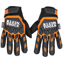 Klein-v?rkt?jer 60600 Arbejdshandsker kraftig ruskind palmhandsker TPR-slagresistent ber?ringssk?rm-kapabel krog og loop h?ndledsrem stor