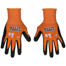 Klein Tools 60672 Arbeits-Handschuhe, Schnittfest, Nitrilbeschichtet, Nylon-Spandex, Touchscreen-fähig, Größe L