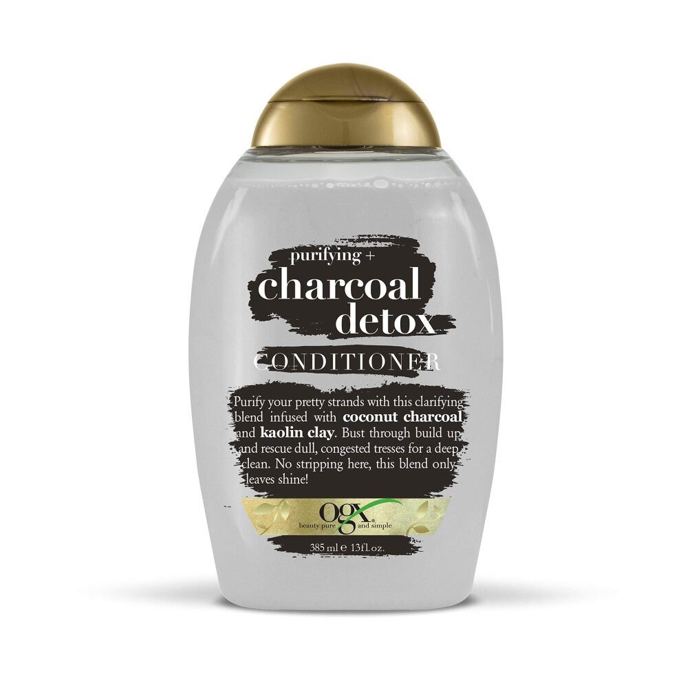 OGX Purifying + Charcoal Detox Conditioner for Buildup Removal and Light Nourishment  No Sulfates  13 fl oz