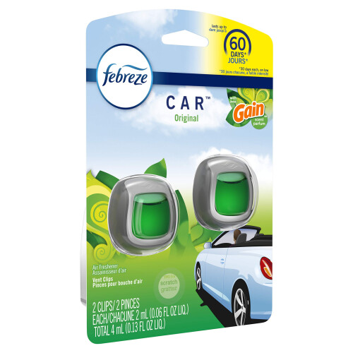 Febreze Febreze Υγρά Αρώματα Αυτοκινήτου, Gain Original, Αντιμετώπιση Δυσάρεστων Οσμών (2 Τεμάχια) 1