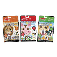 Melissa & Doug Make-a-Face opakovane pouiteln samolepic podloka Animals 3-pack (Safari Farm Pets) cestovn hracka pro batolata, opakovane poui