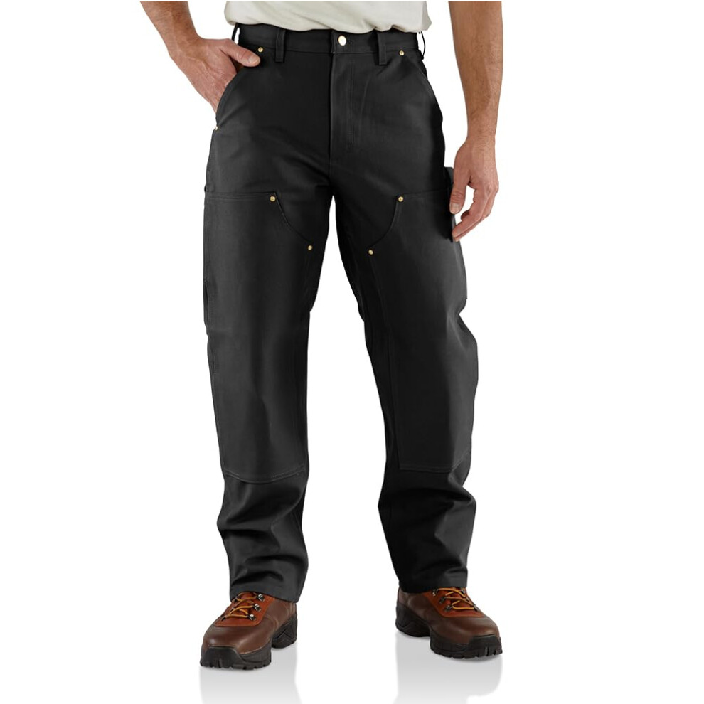 Carhartt Men's B01 Loose Fit Firm Duck Double-Front Utility Work Pant  Black