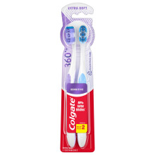Colgate 360 Extra Soft zubn kefka pre citliv zuby a dasn s cisticom jazyka a l c 2 ks