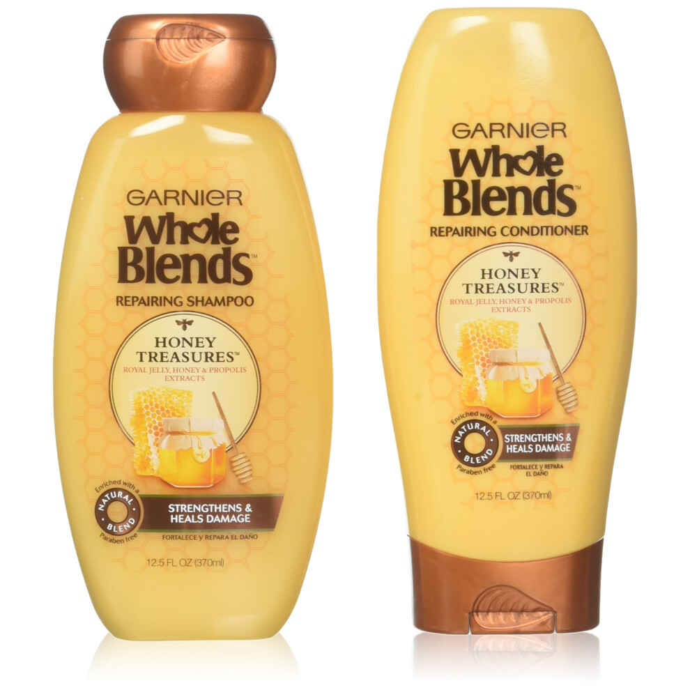 Garnier Whole Blends Honey Treasures Shampoo And Conditioner 12.5 Ounces Each