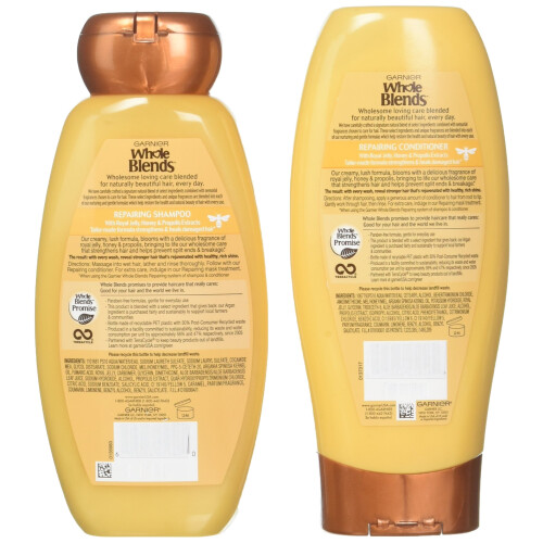 Garnier Σαμπουάν και μαλακτικό Garnier Whole Blends Honey Treasures 12,5 ουγγιές το καθένα 1