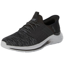 Skechers USA Garner-Newick 210803 Chaussures basses lacets lastiques pour homme Noir/Blanc 7,5