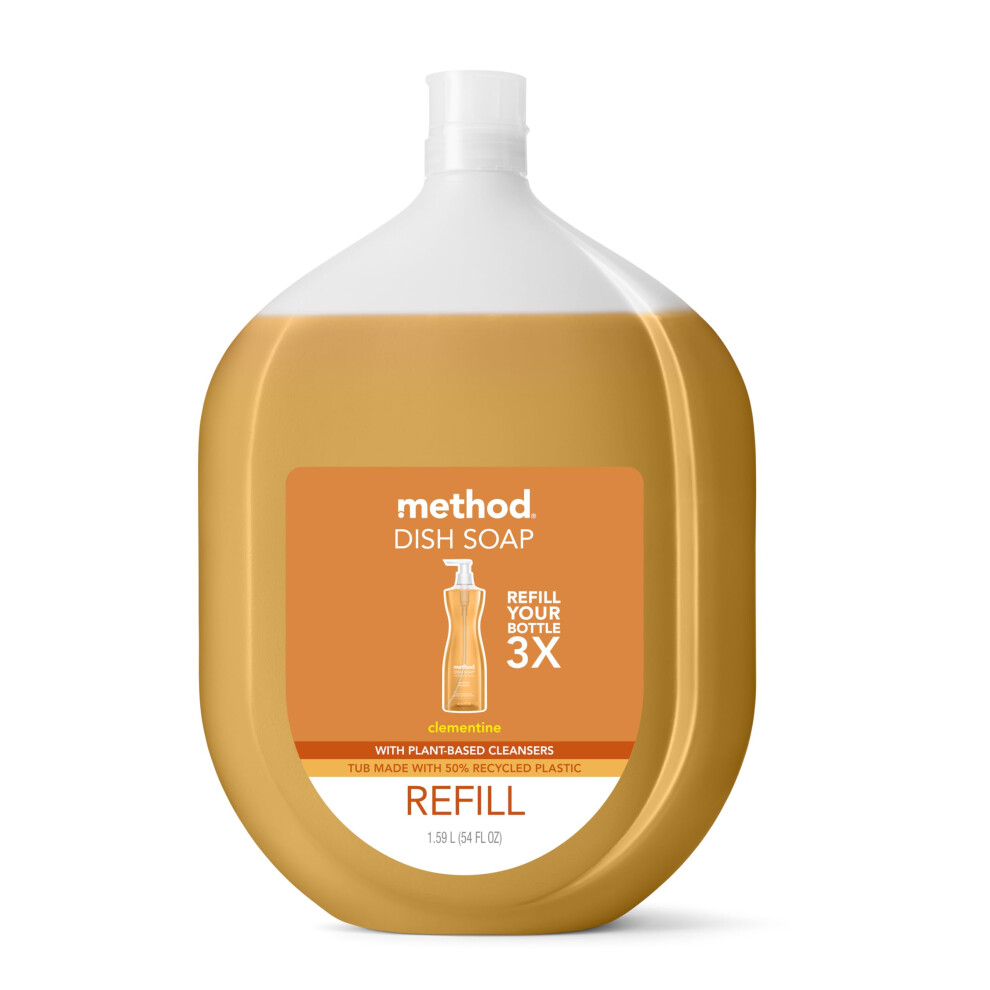 Method Gel Dish Soap  Refill  Clementine  Recylable Bottle  Biodegradable formula  54 Fl Oz (Pack of 1)