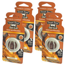 Yankee Candle Smart Scent -tuuletusklipsi hajua neutraloiva auton ilmanraikastin nahka (4 kpl pakkaus)